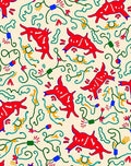 Red Animal Vine Whimsical Swirl Rug
