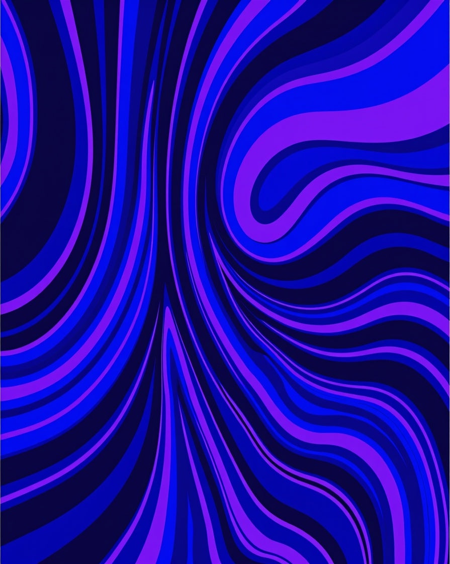 Electric Blue Swirl Abstract Rug
