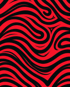 Bold Red Black Swirls Rug