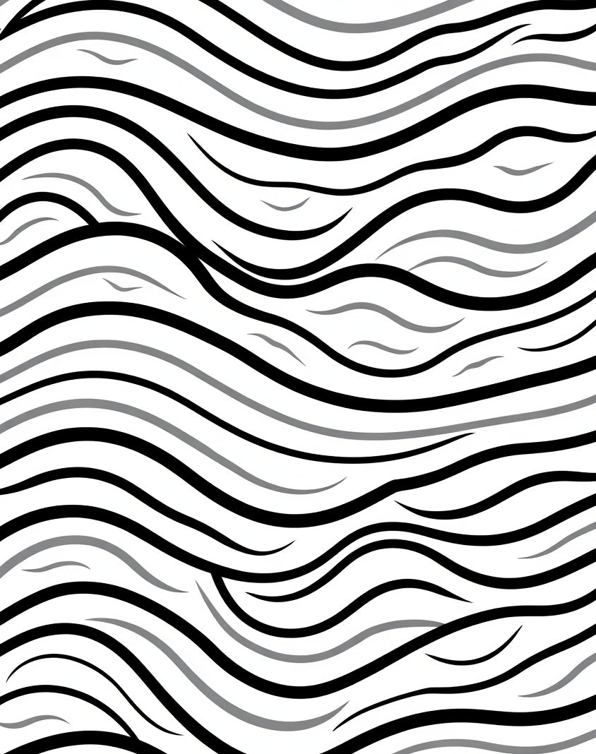 Monochrome Abstract Wave Harmony Rug