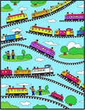 Playful Colorful Train Track Adventure Rug