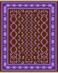 Rich Brown Lavender Ornamental Scroll Rug
