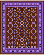 Rich Brown Lavender Ornamental Scroll Rug