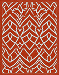 Terracotta Geometric Art Deco Scroll Rug