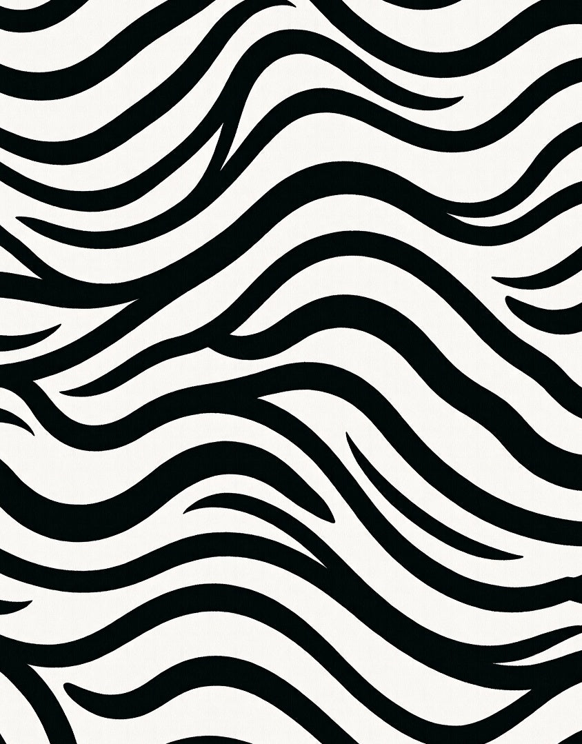 Artistic Black Cream Animal Impasto Rug