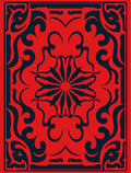 Crimson Floral Scrollwork Medallion Rug