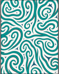 Teal Ocean Swirl Abstract Rug