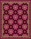 Rich Burgundy Pink Floral Medallion Rug