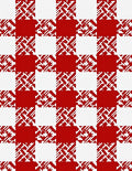 Bold Red White Abstract Checkered Rug