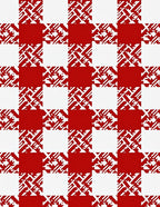 Bold Red White Abstract Checkered Rug