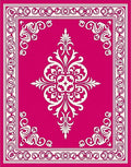 Vibrant Fuchsia Floral Scrollwork Rug