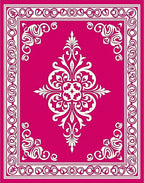 Vibrant Fuchsia Floral Scrollwork Rug