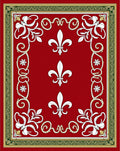 Regal Red Fleur-de-lis Border Rug
