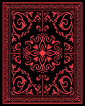 Bold Red Floral Scrollwork Borders Rug