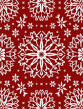 Classic Red Snowflake Mandala Decor Rug