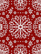 Classic Red Snowflake Mandala Decor Rug