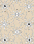 Natural Beige Snowflake Floral Art Rug