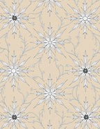 Natural Beige Snowflake Floral Art Rug