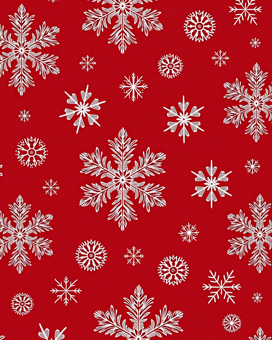 Festive Red White Snowflake Scatter Rug