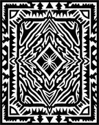 Bold Black And White Geometric Statement Rug