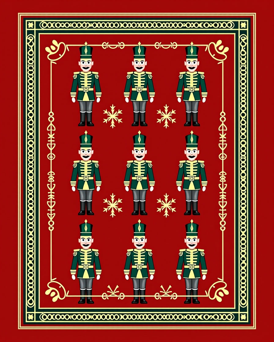 Green Red Soldier Nutcracker Collection Rug