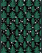 Emerald Frond Floral Black Rug
