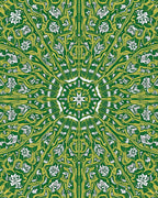 Emerald White Floral Starburst Rug
