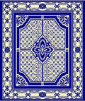 Classic Blue Cream Intricate Medallion Rug