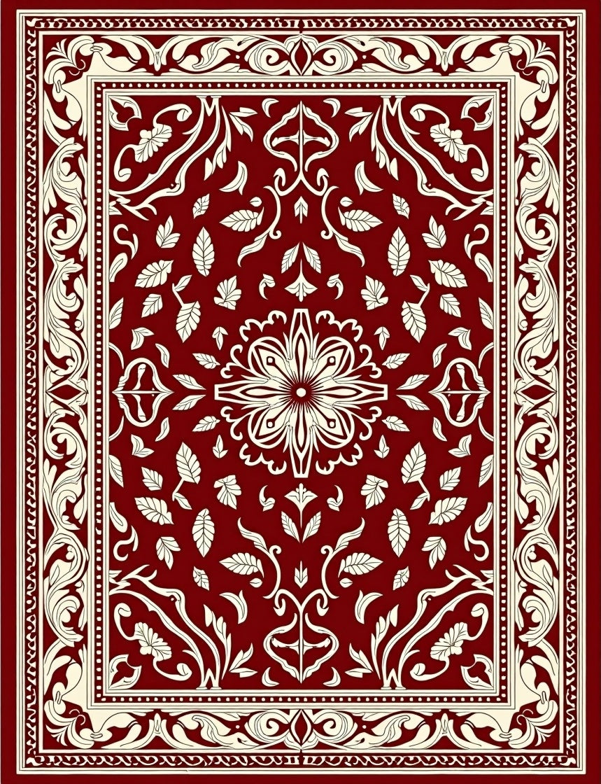 Ornate Cherry Blossom Medallion Rug