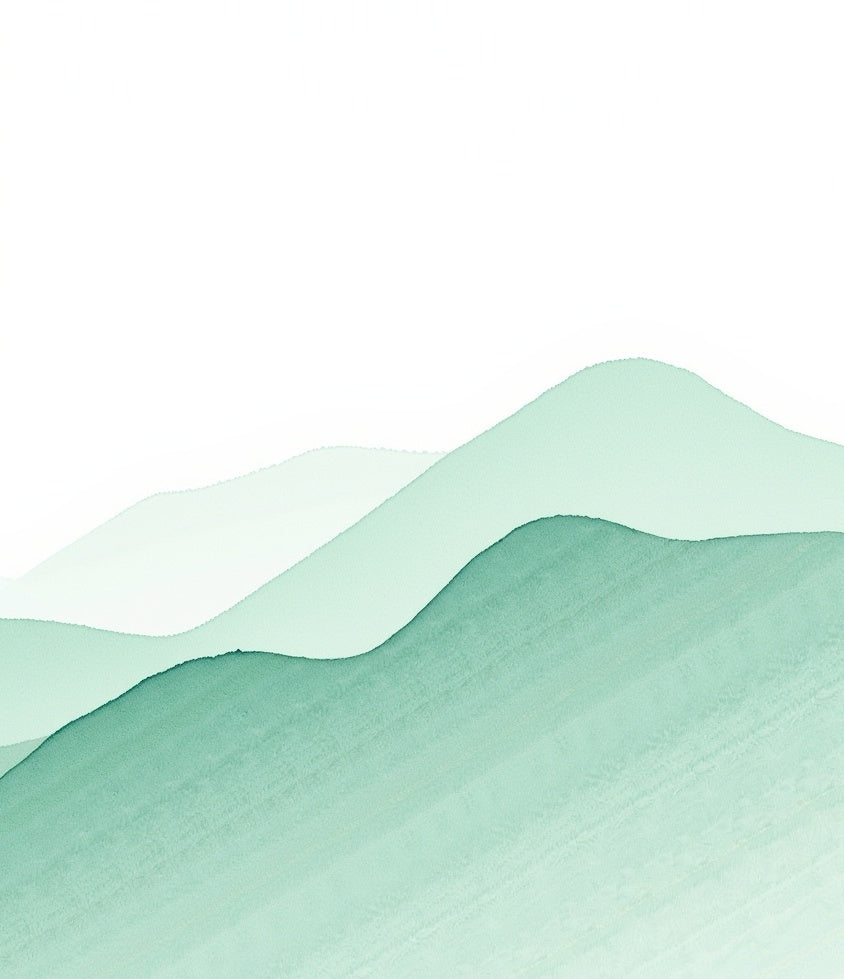Serene Green Layered Landscape Rug