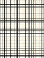 Classic Ivory Black Plaid Lines Rug