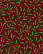 Festive Pine Sprigs Berry Accents Rug