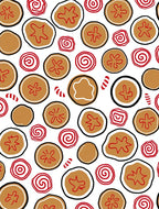 Red White Spiced Cookie Medallion Rug