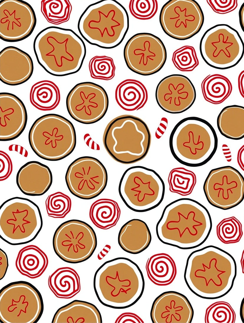Red White Spiced Cookie Medallion Rug