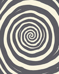 Dark Gray Cream Swirl Rug
