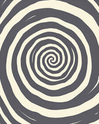 Dark Gray Cream Swirl Rug