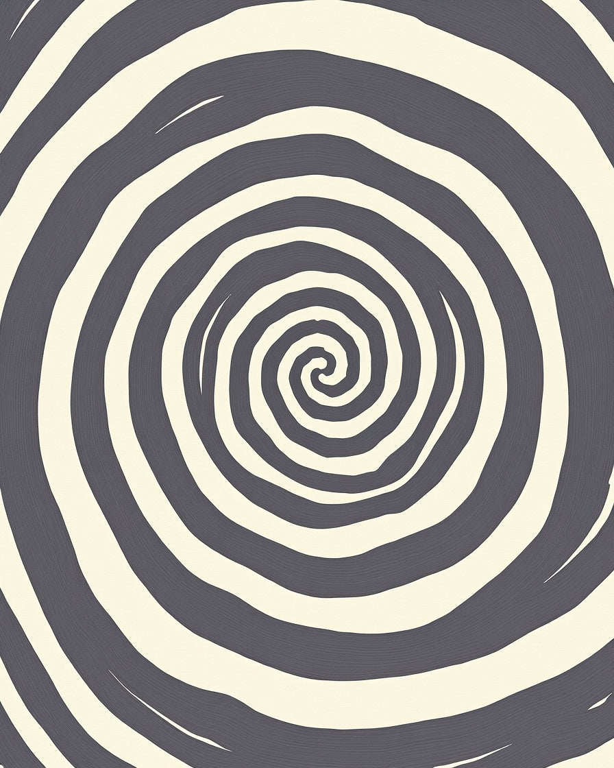 Dark Gray Cream Swirl Rug