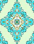 Aqua Teal Ornate Medallion Mandala Rug