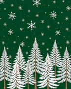 Dark Green White Snowy Pine Forest Rug