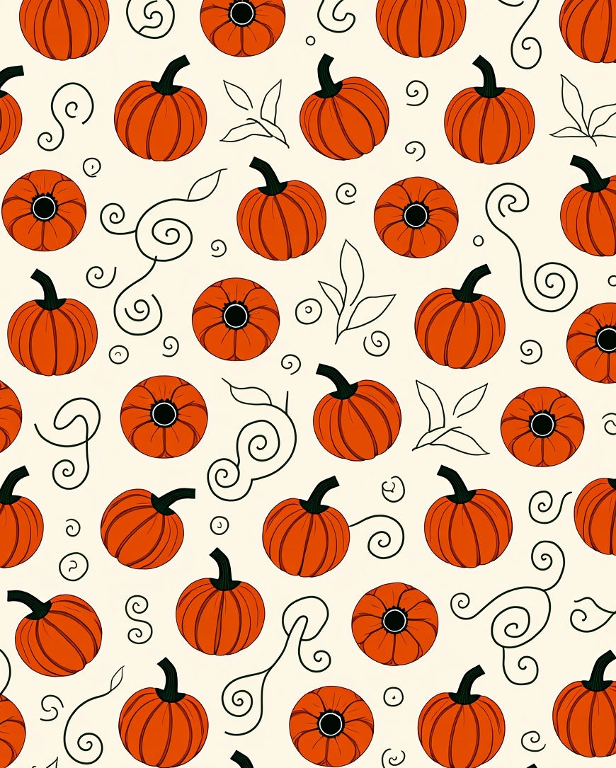 Vibrant Orange Pumpkin Patch Garland Rug