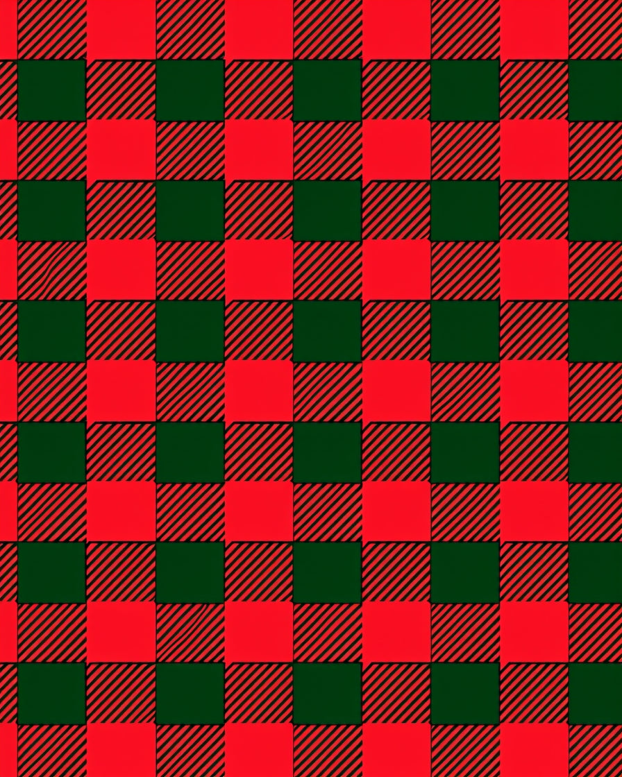 Red Green Buffalo Check Plaid Rug