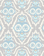 Light Gray Blue Floral Damask Rug