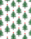 Green Christmas Trees Red Orb Rug