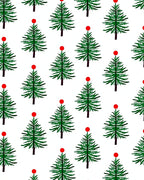 Green Christmas Trees Red Orb Rug