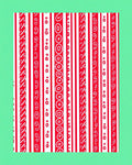 Red White Vertical Stripe Swirl Rug