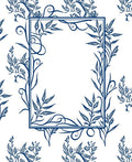 Deep Blue Botanical Frame Rug