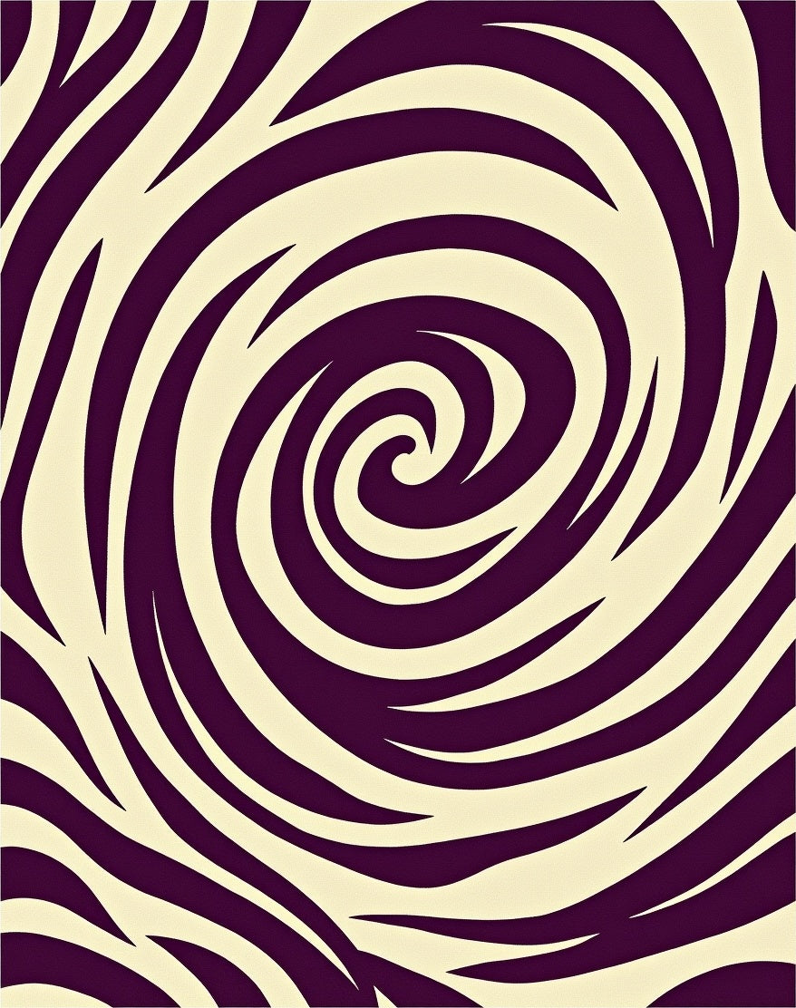 Deep Plum Swirl Abstract Rug