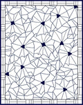 Navy Floral Geometric Tile Rug