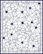 Navy Floral Geometric Tile Rug