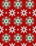 Green White Snowflake Collection Red Rug